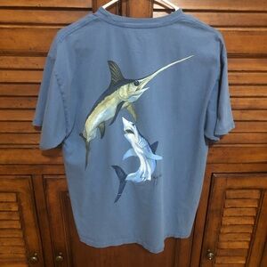 Guy Harvey Classic Blue Short Sleeve Tee 🐋🐠 Size - Large 🐬🐟